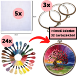 Hímző készlet 32 tartozékból