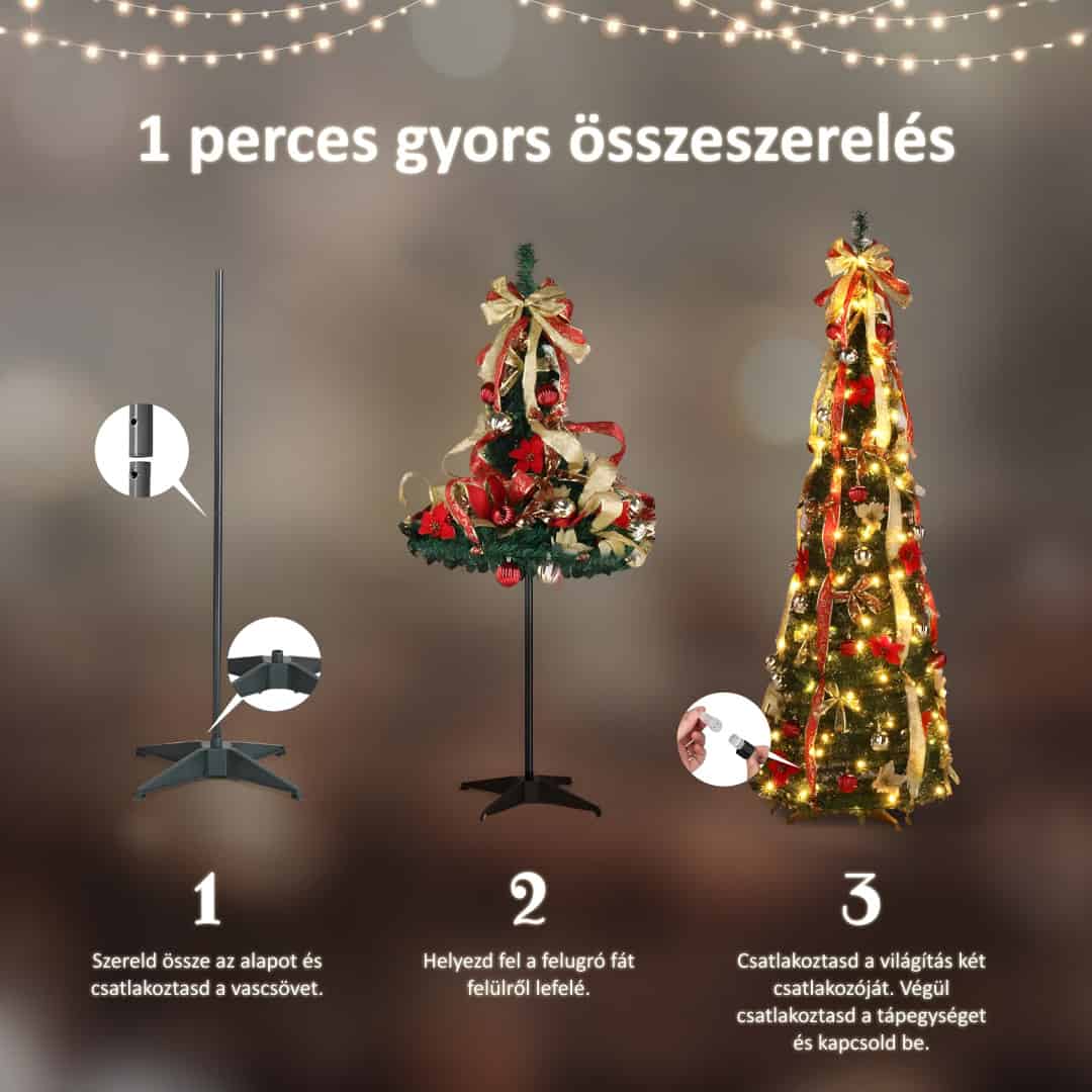 InstaTree™ pop-up (felugró) karácsonyfa (180cm x 65cm) - Image 6
