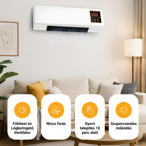 Enchantia – Ventilátor Fűtési és Szellőztetési Funkcióval, Szerszám Nélküli Összeszerelés - Image 5
