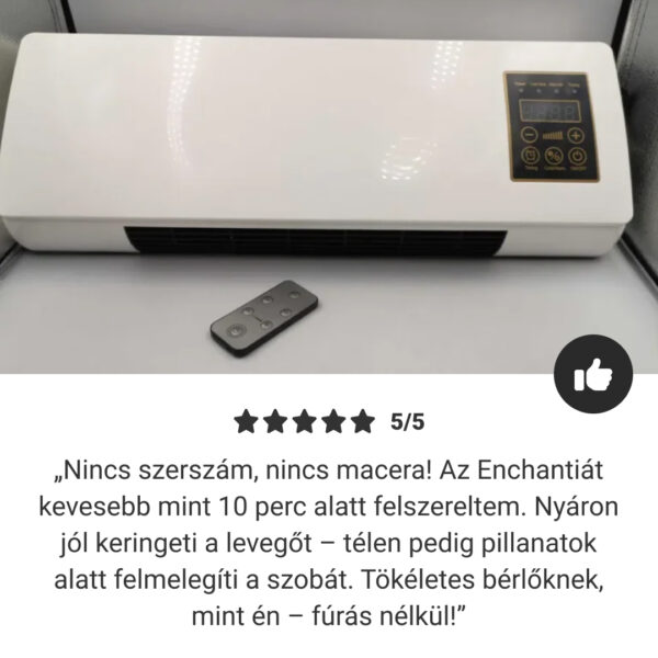 Enchantia – Ventilátor Fűtési és Szellőztetési Funkcióval, Szerszám Nélküli Összeszerelés - Image 7