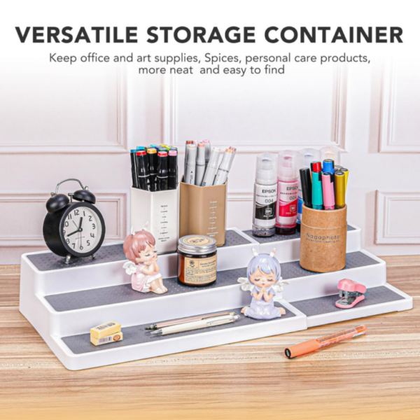 Sortiva™ - 3 szintes, állítható polc többfunkciós rendszerezéshez – 2 darabos készlet - Image 5