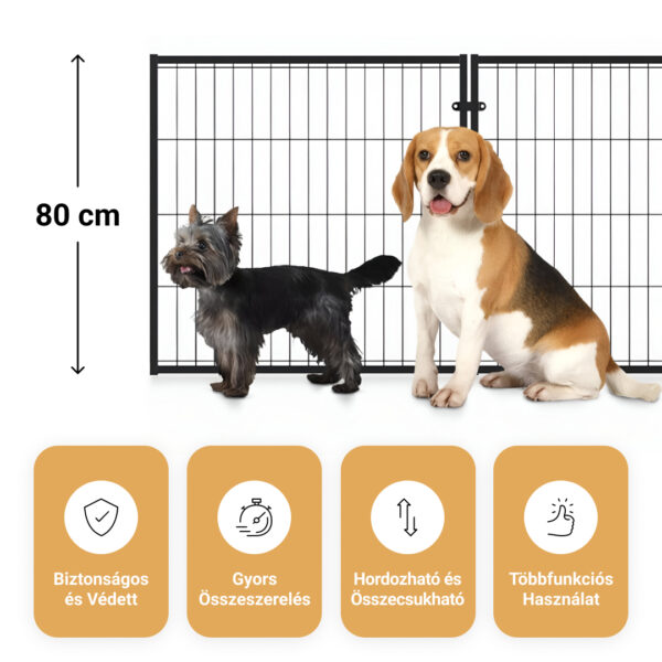Pawz™ - Összecsukható, többfunkciós kutyakerítés ajtóval és levehető tetővel - Image 4
