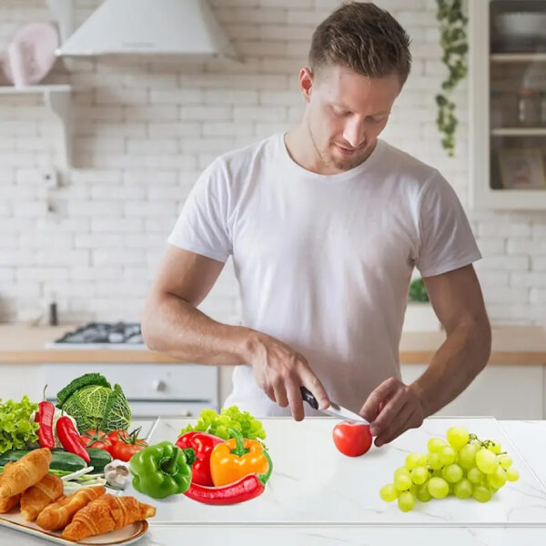 Tavola™ – Akril Vágódeszka Hulladéktartóval és Pultszegéllyel - Image 2