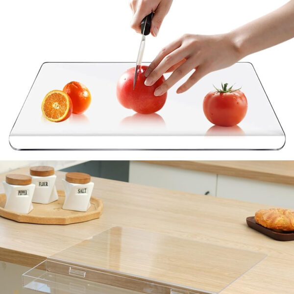 Tavola™ – Akril Vágódeszka Hulladéktartóval és Pultszegéllyel - Image 3