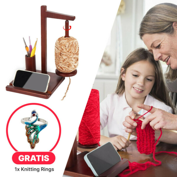 Domaro™ – Fa gombolyagtartó multifunkciós tartóval + INGYEN horgológyűrűk