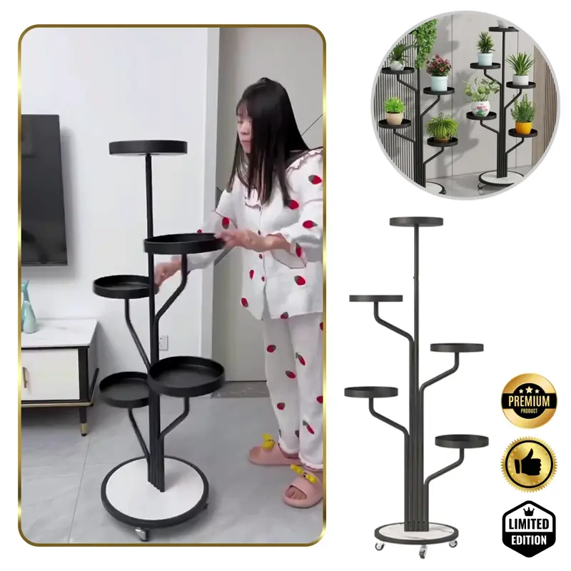 Floro™ - Elegáns, 5 szintes növénytartó kerekekkel